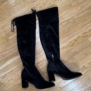 Marc Fisher Velvet Black Over-the-Knee Boots Women’s size 10